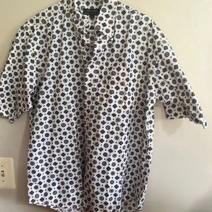 Colours Alexander Julian Short Sleeve Button Down Collar Shirt M 100% cotton